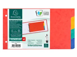 Exacompta 10 Exacompta Register aus Colorspan, 4 Taben, 225 g/m², 125x200 mm, farbig sortiert – Produktbild 1 von 1