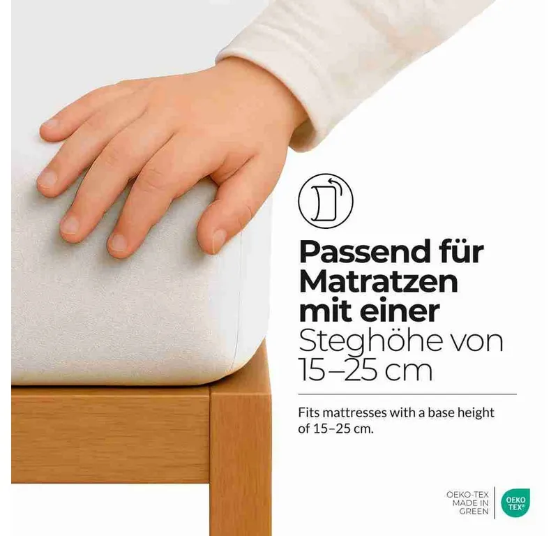 etérea Himmlische Qualität Spannbettlaken etérea Comfort Jersey Spannbettlaken, Jersey, Gummizug: rundum, (1 Stück), Weiß, – Produktbild 3 von 5