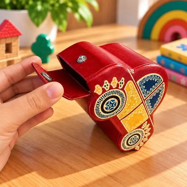 Janselo Auto Kinder-Spardose aus Shanti-Leder in Rot – Produktbild 4 von 4