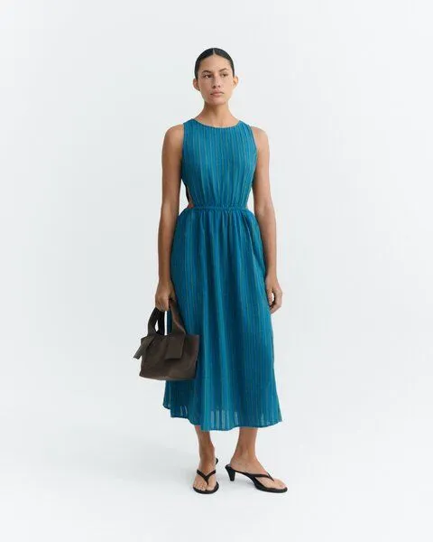thinking mu thinking mu Kleid, Kin aus Bio-Baumwolle, Blau-grün, – Produktbild 3 von 3