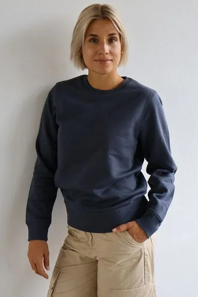 Kultgut Kultgut Biofair - Klassik Sweatshirtpullover / Nature Softly, Blaugrau (inkgrey), – Produktbild 2 von 4
