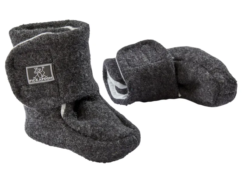 Pickapooh Pickapooh Baby Hausschuhe Walkpuschen anthrazit Gr. 3 (6-9 Monate), Grau, – Produktbild 1 von 2