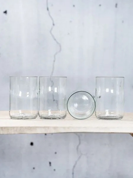 MaBe MaBe Trinkglas 450ml - nachhaltige & witzige Geschenkidee - 4er Set, Transparent, – Produktbild 2 von 4