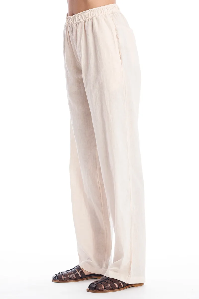 RAVENS VIEW IBIZA RAVENS VIEW IBIZA Damen vegan Hose Oregon Leinen Sand, Beige, – Produktbild 2 von 2