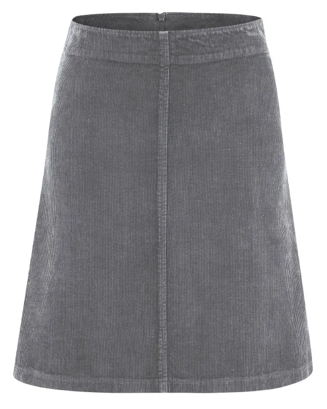HempAge Hempage Damen vegan A-Linien Rock Aus Cord Steingrau, Grau, – Produktbild 2 von 2