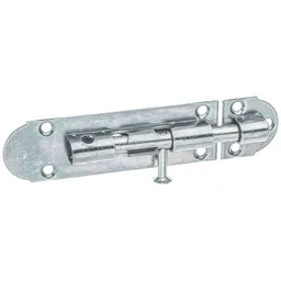 Alberts ALBERTS Grendelriegel, mit Knopf, ohne Feder, mit Schlaufe, disp., LxB100x30mm – Produktbild 1 von 1