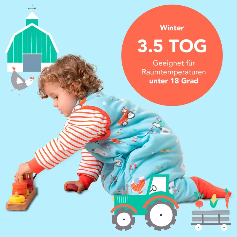 schlummersack Schlummersack Schlafsack mit Füßen 3.5 Tog, Blau, – Produktbild 5 von 5