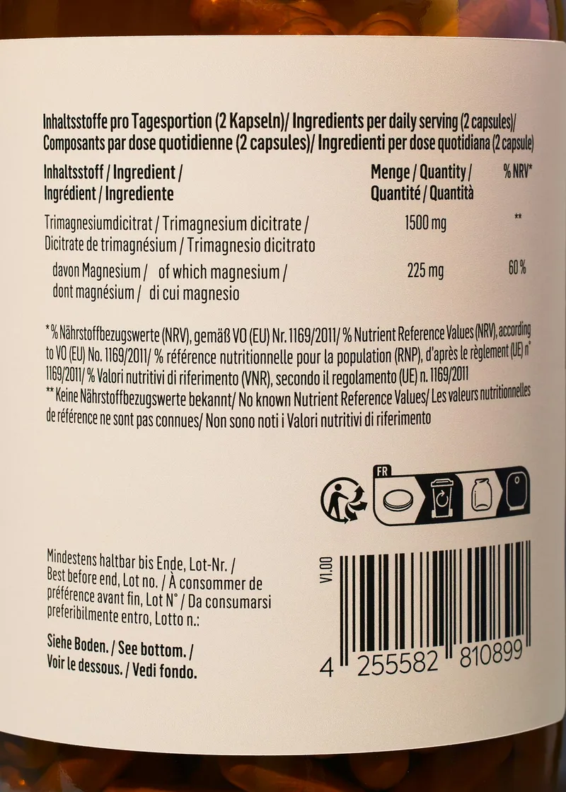 KoRo Magnesiumcitrat Kapseln 365 Stück – Produktbild 3 von 5