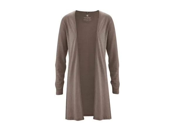 HempAge HempAge Lange Jersey Damenjacke Hanf/Biobaumwolle, Dust (braun), – Produktbild 3 von 4