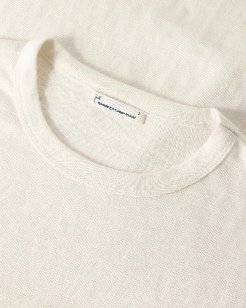 KnowledgeCotton Apparel KnowledgeCotton Apparel Herren vegan Langarm T-Shirt Slub Egret Weiß, Weiß, – Produktbild 2 von 2