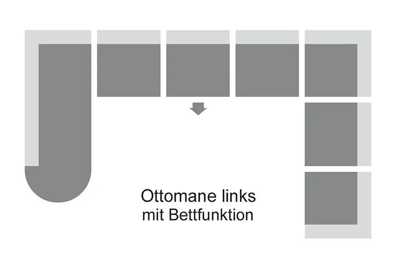 Home affaire Wohnlandschaft Budapest, viel Platz, Breite 288cm, zeitlos und elegant, U-Form, wahlweise mit Bettfunktion, Braun, – Produktbild 4 von 5