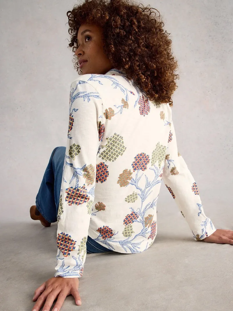 White Stuff Jerseybluse Annie - 50, Elfenbein multi, – Produktbild 4 von 4