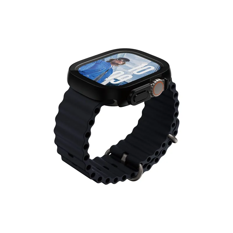 PanzerGlass PanzerGlass Snappie - Schutzabdeckung Frontcover für Smartwatch - vollständig, schlank - 100 % recyceltes Polycarbonat, gehärtetes Glas (Mikroriss2023), Schwarz, – Produktbild 1 von 6