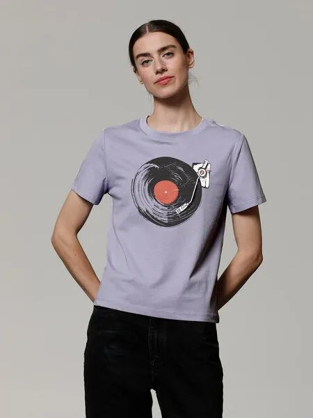 watapparel watapparel T-Shirt Frauen Schallplatte, Lavender, – Produktbild 2 von 4