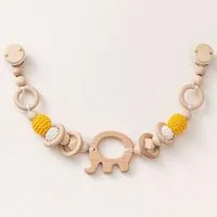 NoniKids Berlin NoniKids Berlin Kinderwagenkette Holz *Elefant* 4 Farben | Bio Baumwolle – Produktbild 1 von 1
