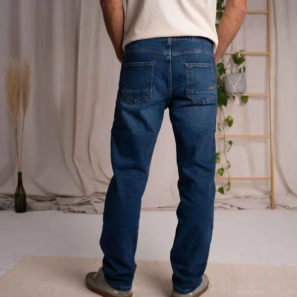 Vresh Clothing Vresh Clothing Valco - Regular Jeans aus Biobaumwoll-Mix, Mittelblau, – Produktbild 2 von 4