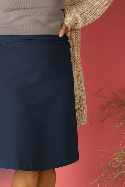 La Gitana La Gitana Rock A-Linie „June“ – lange Variante, aus Bio-Baumwolljersey – fair & nachhaltig, Dunkelblau, – Produktbild 4 von 4