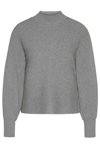 Wunderwerk Wunderwerk Damen Pullover aus Bio-Baumwolle "Turtleknit small crossrib", Grau (silver grey melange), – Produktbild 1 von 3