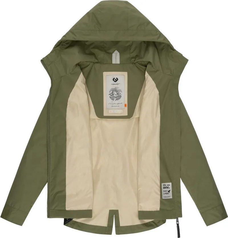 ragwear ragwear Outdoorjacke Monade Übergang stylische Übergangsjacke mit großer Kapuze, Gelb|grün, – Produktbild 1 von 5
