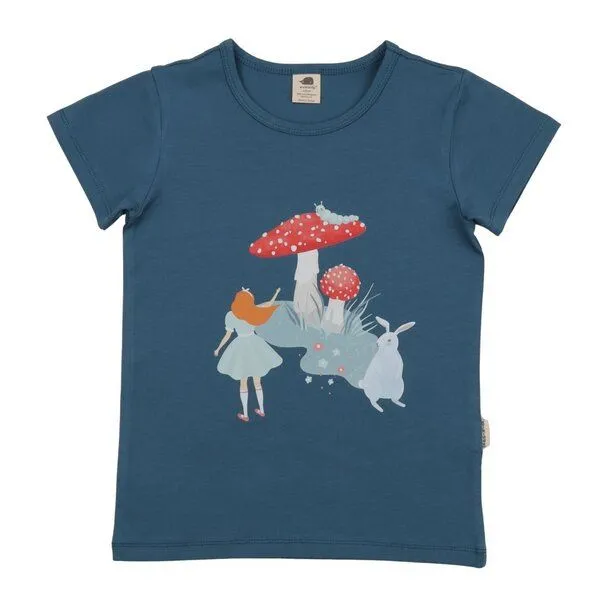 Walkiddy Walkiddy T-Shirt Blau Wunderland-Frontprint Bio-Baumwolle GOTS – Produktbild 1 von 3