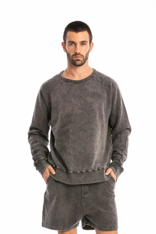 RAVENS VIEW IBIZA RAVENS VIEW IBIZA Herren vegan Sweatshirt Roc Carbon Wash, Dunkelgrau, – Produktbild 2 von 2