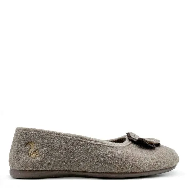 thies Veganer Hausschuh "thies ® Eco Ballerina" aus recycelten PES, fair produziert, Beige, – Produktbild 1 von 4