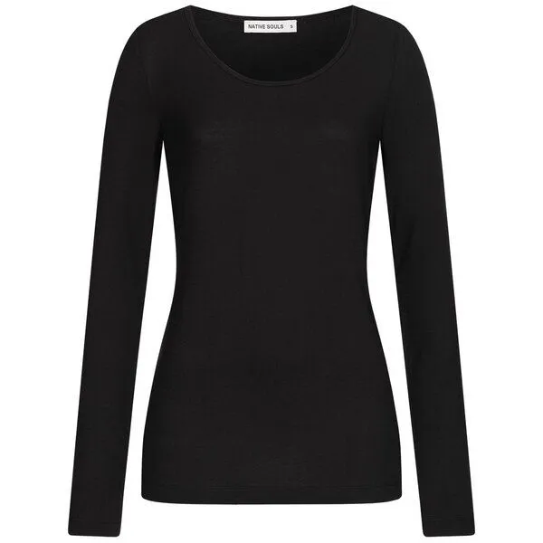 NATIVE SOULS NATIVE SOULS Lyocell Longsleeve Damen, Black, – Produktbild 1 von 1