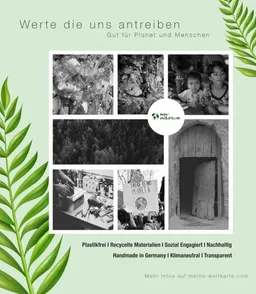 meine-weltkarte meine-weltkarte Stylische Weltkarte "Wanderlust" #1- nachhaltig & handemade in Germany - Wanddekoration Weltkarte - Keilrahmen, Leinwandposter – Produktbild 1 von 1