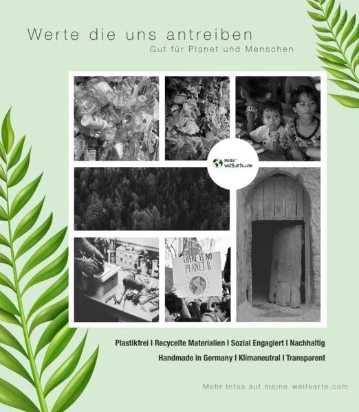 meine-weltkarte meine-weltkarte Weltkarte travel the world #1- nachhaltig & handemade in Germany- Reiseweltkarte zum ausmalen/pinnen, travelmap- Keilrahmen, Leinwandposter – Produktbild 5 von 7