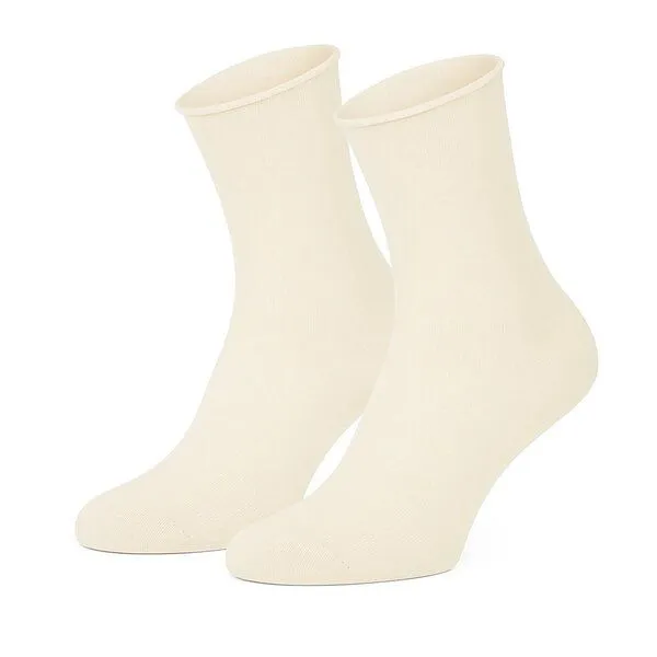 Opi and Max Opi and Max Socken ohne Gummi, Rollrand Diabetikersocken (GOTS 3er-Pack), Weiß-beige, – Produktbild 1 von 2