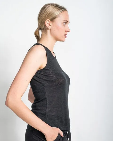 Alma & Lovis Alma & Lovis Leinentop aus Leinen-Jersey | Linen Top, Schwarz, – Produktbild 3 von 4