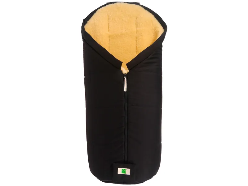 Kaiser Naturfellprodukte Kaiser Naturfellprodukte Fußsack Kinderwagen Lammfell "IGLU" medizinisch gegerbt Länge 98 cm, Breite 45 cm (6-36 Monate), Schwarz, – Produktbild 1 von 1