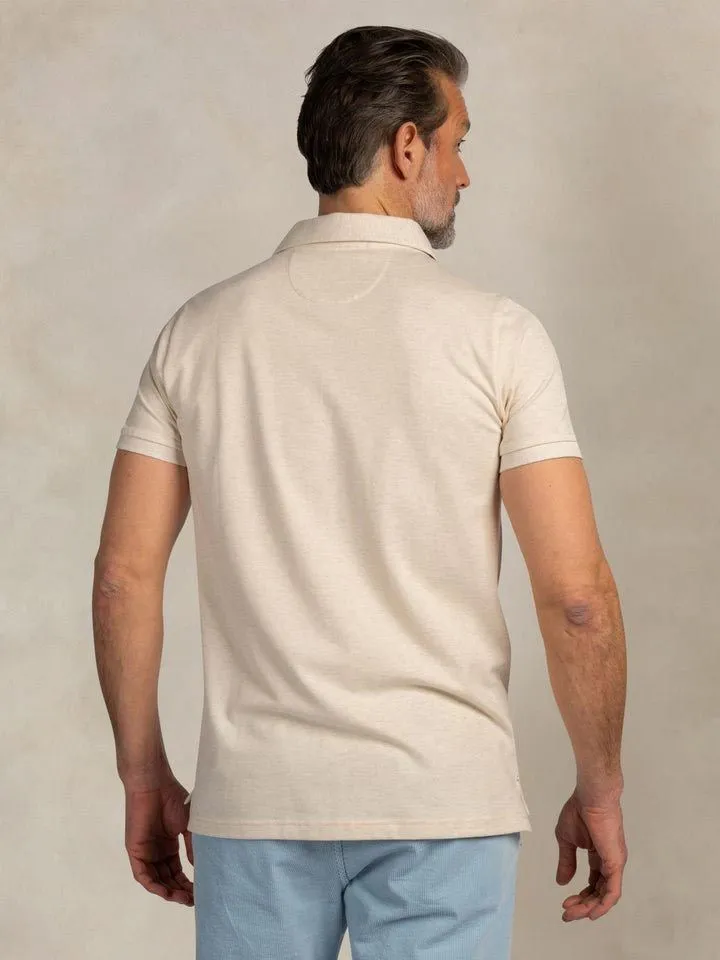 new zealand auckland new zealand auckland NZA Polo Hawera Melange Ecru, Beige, – Produktbild 3 von 5