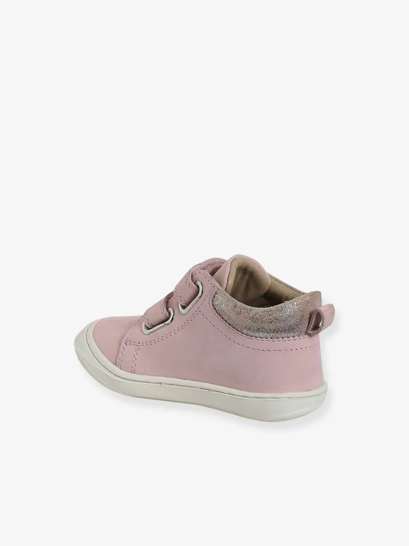 Vertbaudet Vertbaudet Baby Lauflernschuhe mit Klett aus weichem Leder, Pudrig rosa, – Produktbild 3 von 4