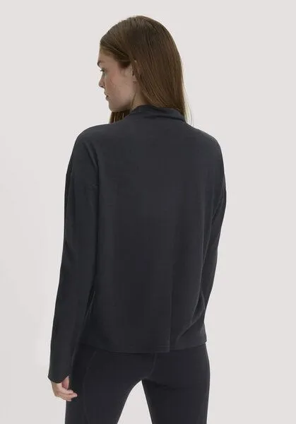 hessnatur hessnatur Longsleeve Oversize aus reiner Bio-Merinowolle, Schwarz, – Produktbild 2 von 4