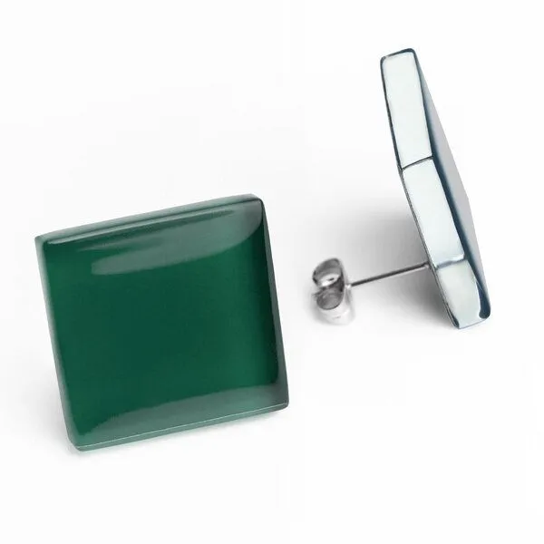 ALEXASCHA ALEXASCHA Auffällige Statement Ohrringe aus Glas | PUREFORM, Malachitgrün, – Produktbild 1 von 4