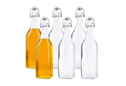 mikken mikken 6er Set Glasflasche eckig mit Bügelverschluss 1000 ml Bügelflasche – Produktbild 1 von 1