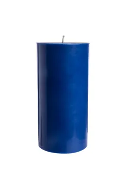 Tranquillo Handgearbeitete Stumpenkerze GLUMI blue, Ø 7,5 x 15 cm - blau – Produktbild 1 von 1