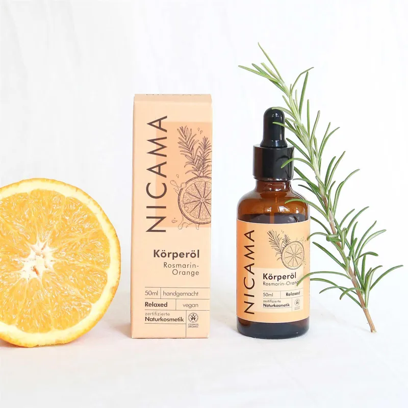 NICAMA NICAMA Körperöl Rosmarin-Orange - Natürliches Pflege- und Massageöl - bio & vegan – Produktbild 1 von 1