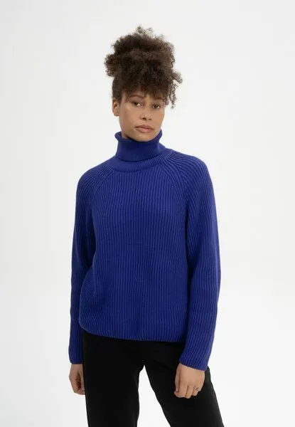 MELA MELA Rippstrick Rollkragenpullover Style CHIRHA aus 100% Bio-Baumwolle, Bold blue, – Produktbild 1 von 4