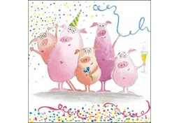 Ambiente Luxury Paper Products Papierserviette, Servietten Papier 33x33cm 3-lag. mit Party Schweinchen Motiv 20 Stück – Produktbild 1 von 1