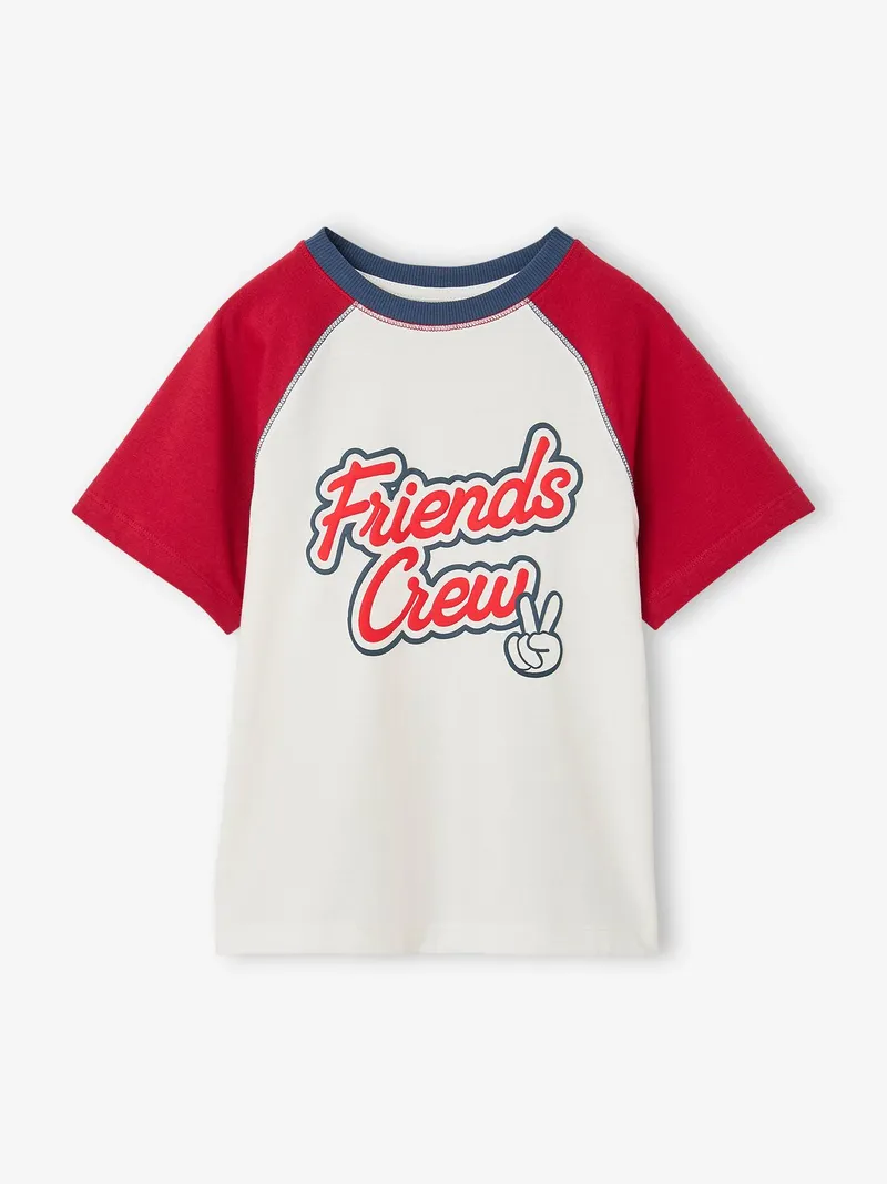 Vertbaudet T-Shirt mit Raglanärmeln Friends Crew Jungen, Rot, – Produktbild 3 von 3