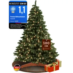 Casaria® Casaria® Künstlicher Weihnachtsbaum Premium 180cm mit Lichterkette Holzständer FSC® – Produktbild 1 von 1