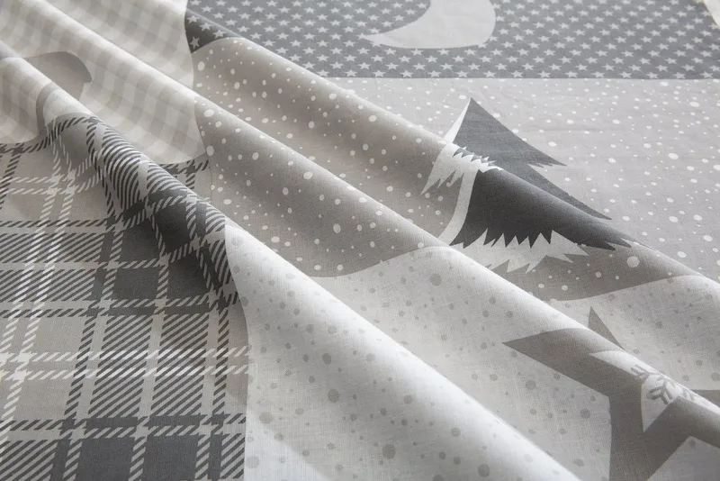 OTTO home Bettwäsche Nicholas, Linon, 2 teilig, Weihnachtsbettwäsche, Winter, in 3 Qualitäten verfügbar, Grau, – Produktbild 5 von 6
