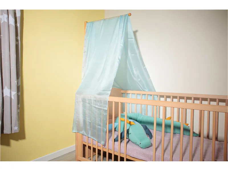 Wollmanufaktur Filges Himmel für Wiege und Stubenwagen, Seide, blau 90 x 250 cm – Produktbild 2 von 2