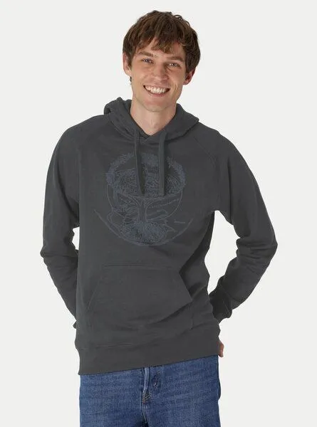 Peaces.bio - handbedruckte Biomode Peaces.bio - handbedruckte Biomode Bio-Herren-Kapuzensweater "Weltenesche", Graphitgrau, – Produktbild 1 von 2