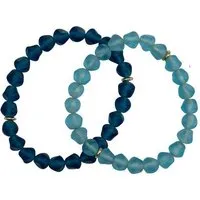 El Puente El Puente Armbänder "Farbschimmer", 2er-Set | Fair Trade & Handmade aus Indien, Blau, – Produktbild 1 von 1