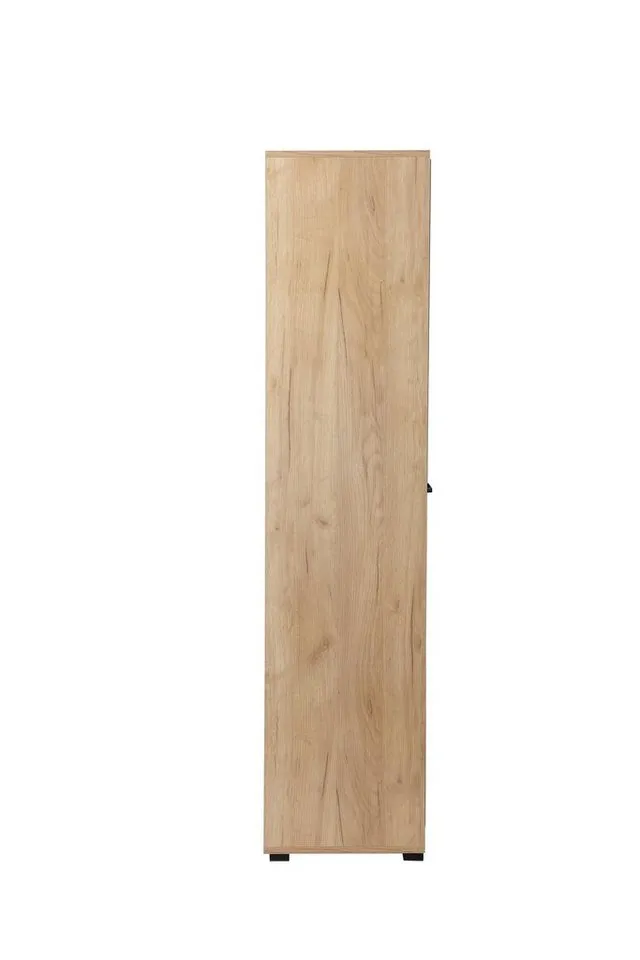 OTTO home Aktenschrank Moid, moderner Mehrzweckschrank, Maße: 64,5x41,5x175 cm, 5 Fächer mit viel Stauraum, Schwarz, – Produktbild 3 von 4