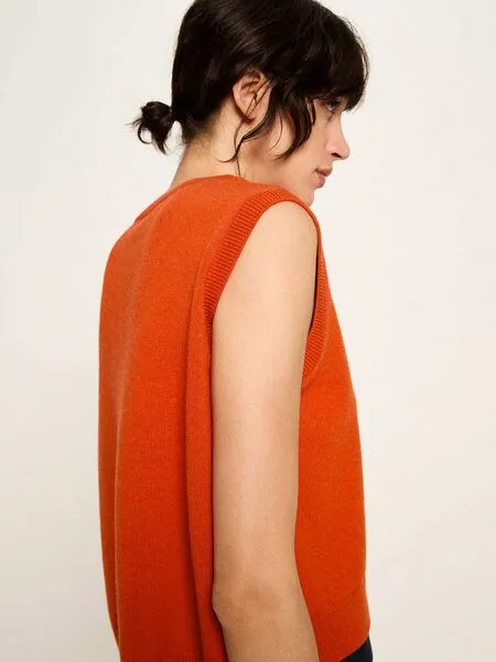LANIUS LANIUS Pullunder (GOTS) aus Bio-Schurwolle, Orange, – Produktbild 3 von 4
