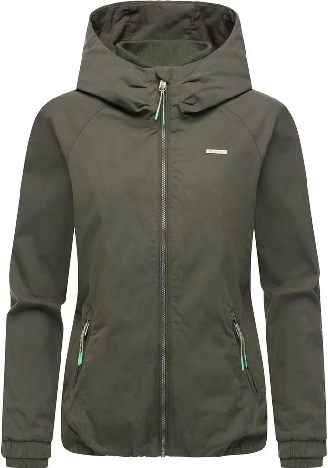 ragwear ragwear Outdoorjacke Dizzie A YOUMODO Leichte Übergangsjacke mit großer Kapuze, Grün, – Produktbild 2 von 5